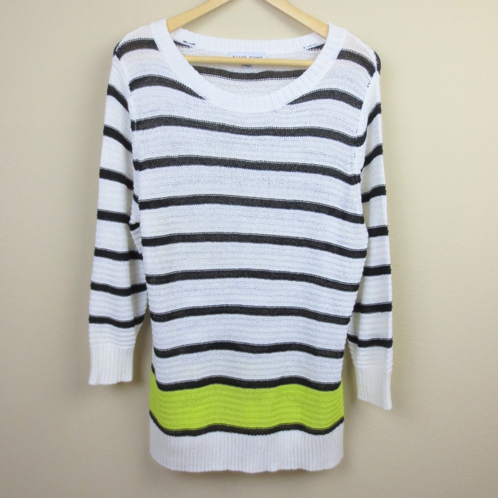 Black Rivet Striped Knit Sweater